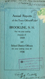 Annual report of the town of Brookline, New Hampshire 1939_cover