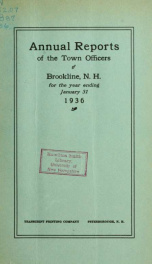 Annual report of the town of Brookline, New Hampshire 1936_cover