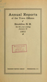 Annual report of the town of Brookline, New Hampshire 1935_cover