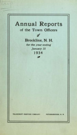 Annual report of the town of Brookline, New Hampshire 1934_cover