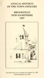 Annual reports of the Town of Brookfield, New Hampshire 1997_cover