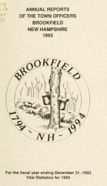 Annual reports of the Town of Brookfield, New Hampshire 1993_cover