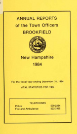 Annual reports of the Town of Brookfield, New Hampshire 1984_cover