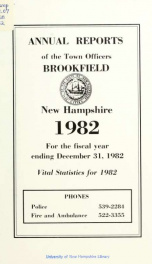 Annual reports of the Town of Brookfield, New Hampshire 1982_cover