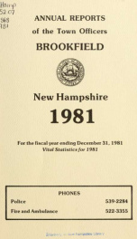 Annual reports of the Town of Brookfield, New Hampshire 1981_cover