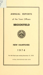 Annual reports of the Town of Brookfield, New Hampshire 1974_cover