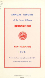 Annual reports of the Town of Brookfield, New Hampshire 1975_cover