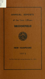 Annual reports of the Town of Brookfield, New Hampshire 1973_cover