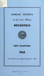 Annual reports of the Town of Brookfield, New Hampshire 1968_cover