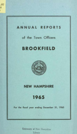 Annual reports of the Town of Brookfield, New Hampshire 1965_cover