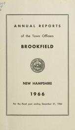 Annual reports of the Town of Brookfield, New Hampshire 1966_cover