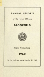 Annual reports of the Town of Brookfield, New Hampshire 1962_cover