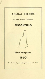 Annual reports of the Town of Brookfield, New Hampshire 1960_cover