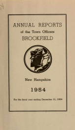 Annual reports of the Town of Brookfield, New Hampshire 1954_cover