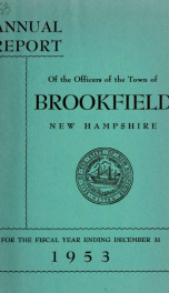 Annual reports of the Town of Brookfield, New Hampshire 1953_cover