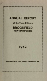 Annual reports of the Town of Brookfield, New Hampshire 1952_cover