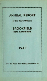 Annual reports of the Town of Brookfield, New Hampshire 1951_cover