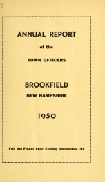 Annual reports of the Town of Brookfield, New Hampshire 1950_cover