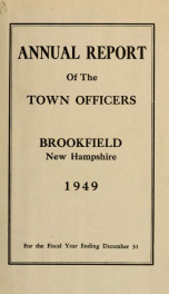 Annual reports of the Town of Brookfield, New Hampshire 1949_cover