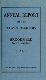 Annual reports of the Town of Brookfield, New Hampshire 1948_cover