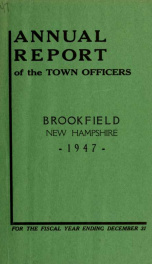 Annual reports of the Town of Brookfield, New Hampshire 1947_cover