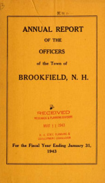 Annual reports of the Town of Brookfield, New Hampshire 1943_cover