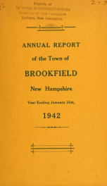 Annual reports of the Town of Brookfield, New Hampshire 1942_cover