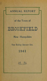 Annual reports of the Town of Brookfield, New Hampshire 1941_cover