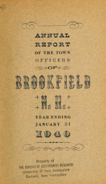 Annual reports of the Town of Brookfield, New Hampshire 1940_cover