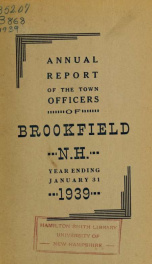 Annual reports of the Town of Brookfield, New Hampshire 1939_cover