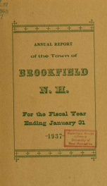 Annual reports of the Town of Brookfield, New Hampshire 1937_cover