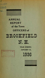 Annual reports of the Town of Brookfield, New Hampshire 1936_cover