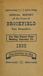 Annual reports of the Town of Brookfield, New Hampshire 1935_cover