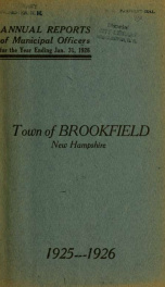 Annual reports of the Town of Brookfield, New Hampshire 1926_cover