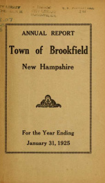 Annual reports of the Town of Brookfield, New Hampshire 1925_cover