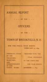 Annual reports of the Town of Brookfield, New Hampshire 1894_cover