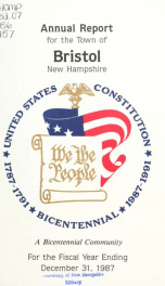 Annual reports for the Town of Bristol, New Hampshire 1987_cover