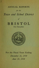 Annual reports for the Town of Bristol, New Hampshire 1954_cover