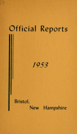 Annual reports for the Town of Bristol, New Hampshire 1953_cover