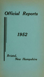 Annual reports for the Town of Bristol, New Hampshire 1952_cover