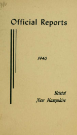 Annual reports for the Town of Bristol, New Hampshire 1946_cover