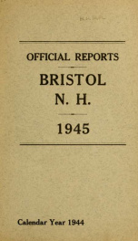 Annual reports for the Town of Bristol, New Hampshire 1944_cover