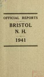 Annual reports for the Town of Bristol, New Hampshire 1941_cover