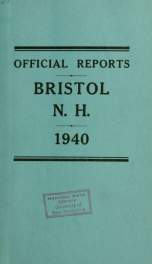 Annual reports for the Town of Bristol, New Hampshire 1940_cover