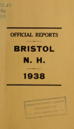 Annual reports for the Town of Bristol, New Hampshire 1938_cover