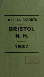 Annual reports for the Town of Bristol, New Hampshire 1937_cover