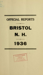 Annual reports for the Town of Bristol, New Hampshire 1936_cover