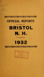 Annual reports for the Town of Bristol, New Hampshire 1932_cover