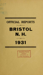 Annual reports for the Town of Bristol, New Hampshire 1931_cover