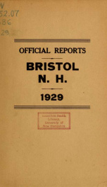 Annual reports for the Town of Bristol, New Hampshire 1929_cover